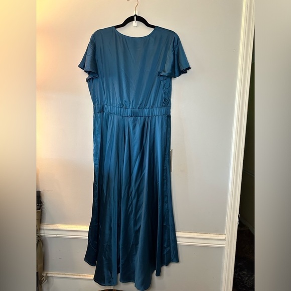 Blue Tie front High Low XL dress - Picture 2 of 3